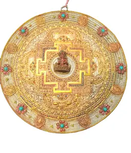 Boeddhisme Antieke Afwerking Koperen Topkwaliteit Nepal Handwerk Mandala Indian Standbeeld Tibetaans Beeldhouwwerk