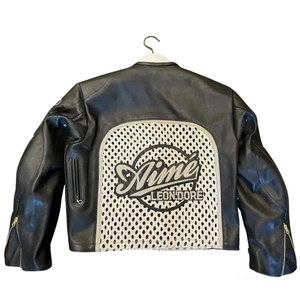 Blouson de motard léger en cuir noir et rouge pour l'hiver |   Moto de style américain Vanson Style Flat Track Star - Product Image 2
