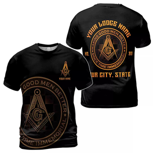 เสื้อยืดแขนสั้นผู้ชายลายวินเทจตลกๆ ของ Masonic Freemason ฉันคือนักเดินทางเมสัน เสื้อแขนสั้นคุณภาพสูงสั่งทำพิเศษ - Product Image 6