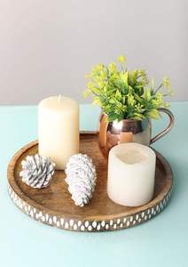 Plateau de service en bois artisanal et créatif, élégant plateau décoratif pour la cuisine, les collations, les desserts et les apéritifs au meilleur prix - Product Image 2