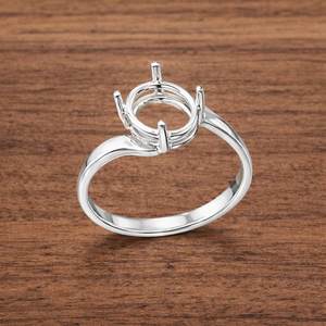 Joyería JYOTI GEMS, Anillo Solitario Ovalado de Plata de Ley 925, Chapado en Oro de 14K/10K/18K, Semimontura para Gemas - Product Image 5