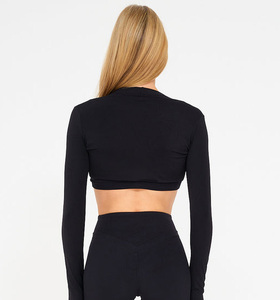Personalized <b>Women's</b> Shoulder <b>Shrug</b> Cropped Long Sleeve Open Front Slim Fit Stretch Knit Casual Layering Top Polyester Spandex - Product Image 2
