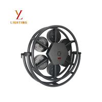Lumière murale ronde rétro à matrice avec fond pour effet de scène, contrôle DMX512, IP20, LED blanc chaud, utilisation hôtelière, 7x40W