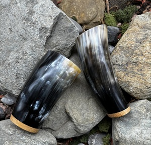 Verre à boire en corne personnalisé avec logo, fait main, style viking et indien, pour fêtes et décoration - Product Image 2