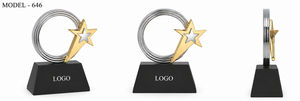 Elegant metal award with customizable engraving plate for personalized corporate gifting. - Product Image 6