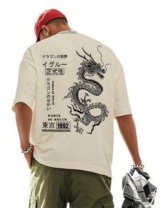 T-shirt imprimé surdimensionné pour homme, design personnalisé, coton lourd, streetwear, fabrication OEM, vente en gros - Product Image 5