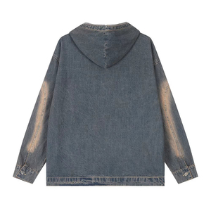 Sudadera con Capucha y Sudadera de Mezclilla 100% Algodón para Hombre, Diseño de Alta Calidad, Color y Diseño Personalizados, Bolsillo Sólido, Corte Regular, Invierno - Product Image 4
