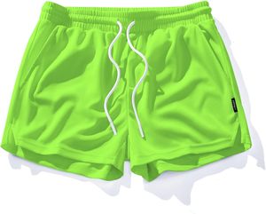 Shorts de sport pour homme à séchage rapide, taille élastique, à carreaux, respirants, taille mi-haute, rouge et bleu marine - Product Image 1