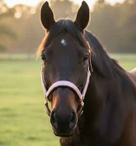 สายจูงม้าสีชมพูหรูหราประดับกลิตเตอร์ พร้อมฮาร์ดแวร์สีโรสโกลด์ บุด้วยวัสดุนุ่ม ดีไซน์ตามหลักกายวิภาค สวมใส่สบาย ทนทาน สไตล์อังกฤษ - Product Image 2