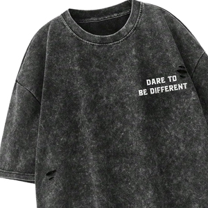 Oversized Men's Acid Washed <b>T</b>-<b>Shirt</b> Short Sleeve Distressed Street Style Cotton Jersey O-Neck Graphic Unisex Tee <b>Shirts</b> - Product Image 5