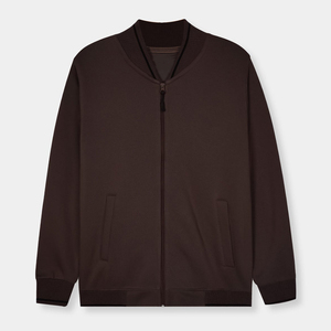 Chaquetas de Forro Polar Tejido para Hombre, Color Morado, con Cierre de Cremallera, Color Sólido, Estilo Casual para Otoño, Corte Regular, Cuello Camisero - Product Image 4