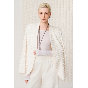 Low MOQ <b>Blazer</b> <b>Set</b> For Women SOLVIRE TEXTURE <b>BLAZER</b> Women ODM Premium Linen <b>Blazer</b> <b>Set</b> With Handcrafted Frayed Texture - Product Image 6