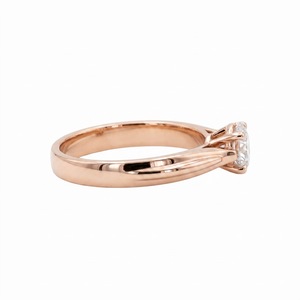 Diamond Fine Gold Cute Cocktail Engagement Ring Bezel Setting Solitaire F-Type IGI Certified Trendy Anniversary Wedding Party - Product Image 1