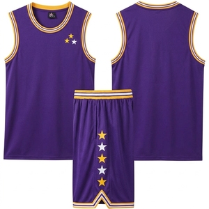Ensemble de maillots de basket-ball personnalisés pour hommes et femmes, uniforme de basket-ball sans manches avec shorts, 100% polyester, logo en transfert thermique, vêtements de sport - Product Image 2