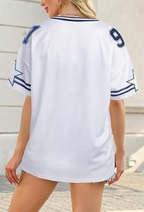 Camiseta de Fútbol para Mujer, Diseño Lindo con Letras y Números, Ropa Deportiva de Verano, Manga Corta, Corte Automatizado, Número 91 - Product Image 3