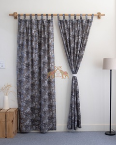 Rideaux traditionnels indiens faits à la main, motif floral imprimé, rideaux de fenêtre pour le salon - Product Image 3