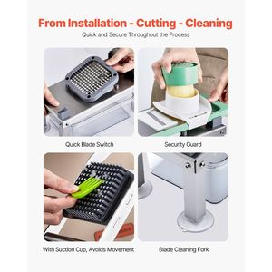 Affettatrice per verdure e mandolina All-in-1 con taglierina per alimenti vegetariani a 9 lame - Product Image 3
