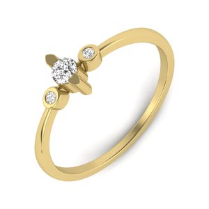 Anillo de Compromiso con Diamante Cultivado en Laboratorio, Diseño Abierto de Tres Piedras, Anillo de Boda Moderno para Mujer, Joyería de Regalo - Product Image 1