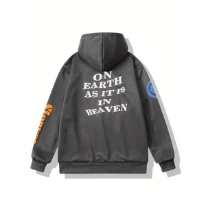 Sudadera con Capucha para Hombre, Estilo Urbano, Oversize, 100% Algodón, Felpa Francesa, Logotipo Estampado, Diseño Frontal, Otoño, Corte Regular - Product Image 6