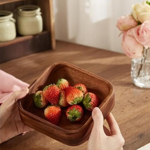 premium acacia wood <b>tray</b> with food safe coating for kitchen use <b>large</b> acacia serving <b>tray</b> with strong handles for hotel - Product Image 3