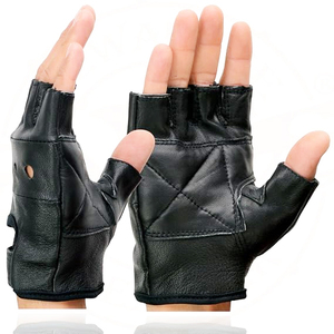ถุงมือขี่มอเตอร์ไซค์หนังวัวสีดำสำหรับผู้ชาย Samroz Sports - Product Image 4