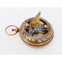 Boussole de voyage légère Tanishka Exports en laiton marin brun électroplaqué, diamètre 5 cm, avec pointeur, design élégant pour la randonnée