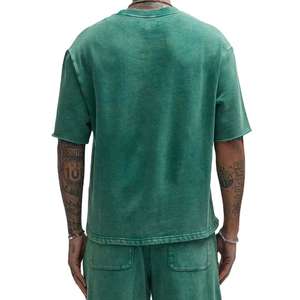 Ensemble de vêtements de sport pour hommes, t-shirt et short de jogging, short de course, en coton respirant, effet délavé - Product Image 2