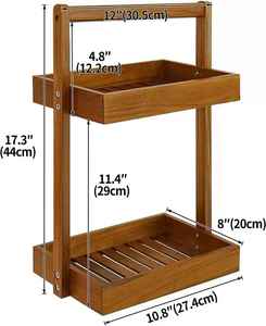 Étagère murale métallique multifonctionnelle à double niveau de qualité export pour la cuisine, la salle de bain, le bureau et le rangement domestique, disponible à la vente - Product Image 6