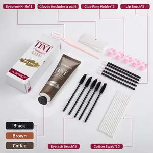 25ml <b>Lash</b> Brow Tint <b>Kit</b> Semi Permanent Eyelash Dye Black Brown Coffee Eyebrow Dye Cream Set - Product Image 3