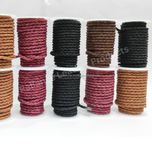 Kanpur Factory 12-Ply Round Braided Leather Cord Premium Full Grain Bovine Cording - Product Image 6