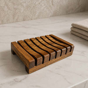 Porte-savon rustique en bois fait main, plateau à savon en bois durable pour salle de bain, cuisine, douche et accessoires de spa de luxe, ensemble de salle de bain - Product Image 4