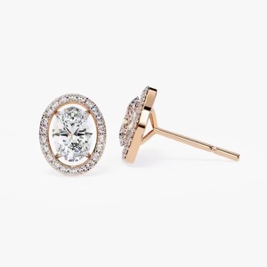 Moissanite Diamond Stud <b>Earrings</b> with Screw Back Certified Round Brilliant Cut Iced Out Luxury <b>Earrings</b> Set for Women's - Product Image 1