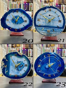 Blue Eye Catching Resin <b>Table</b> <b>Clock</b> Stylish Handmade Decor for Kids Room Gifting Home Decor Accent And Bedroom Desk Timepiece - Product Image 5