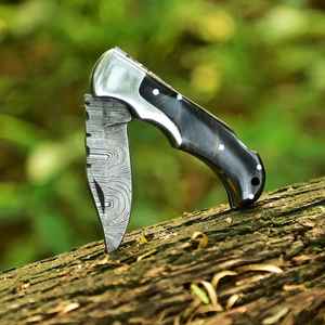Couteau de poche pliant Damas le plus vendu, OEM, fait main, forgé, personnalisable, qualité industrielle, corne de bélier, pour camping en extérieur, EDC - Product Image 3