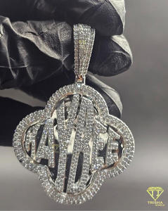 Custom <b>Letter</b> Pendant in 925 Sterling Silver with Iced Moissanite Diamonds Hip Hop Jewelry - Product Image 4