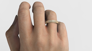 18K 14K Gold Plated <b>Thick</b> Band Round Brilliant Cut CVD Diamond <b>Ring</b> Double Band Micro Pave Diamond Engagement <b>Ring</b> Eternity <b>Ring</b> - Product Image 5
