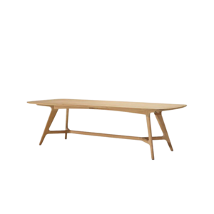 Table à manger ovale moderne en bois massif, écologique, durable, imperméable, 10 places, design mi-siècle, meubles de maison stables - Product Image 1