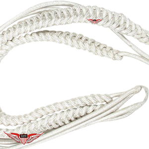 Aiguillettes blanches torsadées avec pointe argentée métallique - Product Image 4