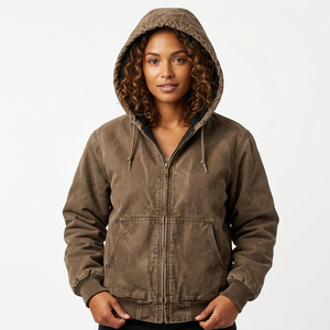 Chaqueta de Lona con Capucha para Motocicleta para Hombre, Estilo Casual de Otoño, Transpirable, con Cierre, Resistente al Viento, Color Sólido, Corte Regular, Algodón y Poliéster en la Parte Delantera - Product Image 4