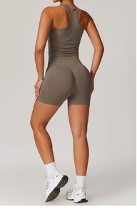 Custom Sportswear Gym Fitness Sleeveless Top Scrunch Butt Pants Workout Women Yoga Sets High Waist Front Breathable Quick Dry - Product Image 2
