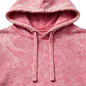 Sudadera con Capucha Rosa Tie-Dye Unisex, Oversize, de Algodón French Terry, Estilo Casual Urbano con Bolsillo Frontal, para Otoño - Product Image 4