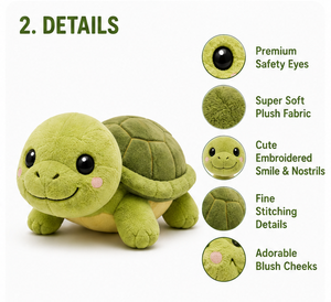 Juguete Masticable de Felpa de Algodón Suave con Forma de Tortuga para Perros - Diseño de Animal Adorable, Juguete Duradero para Aliviar la Ansiedad y la Dentición de Cachorros - Product Image 3