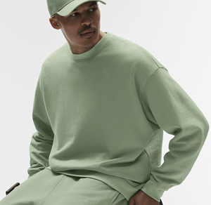 <b>Men's</b> Crew Neck Sweatshirt Plain <b>Pullover</b> Custom Logo Casual Streetwear Top - Product Image 5
