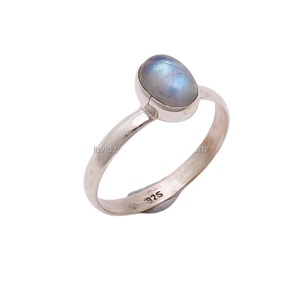 ยิ่งใหญ่รุ้งมูนสโตนแหวนสีฟ้าเงาแหวนพลอย925ผู้ผลิตเครื่องประดับเงินสเตอร์ลิง - Product Image 1