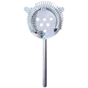 Bold Blossom BB0020101 Passoire à cocktail professionnelle à 2 prongs en acier inoxydable, best-seller, moderne, avec poignée en métal argenté - Product Image 1