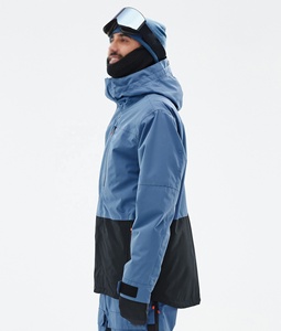 Combinaison de ski et snowboard unisexe imperméable, respirante, coupe-vent, avec fermeture éclair, grande taille, bleu acier/noir, isolée pour le snowboard et le ski - Product Image 2