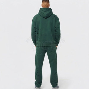 <b>Top</b> Selling <b>Distressed</b> Tracksuit Fashion Casual Set Stylish Comfortable Matching Outfit For Men Daily Wear Street Style - Product Image 2