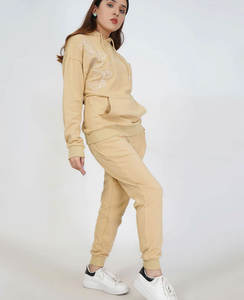 Logo personnalisé Hiver 2 Pièces Ensemble de Haute Qualité Respirant Sports Hoodies Running Workout Coton Gym Fitness Survêtements pour Femmes - Product Image 2