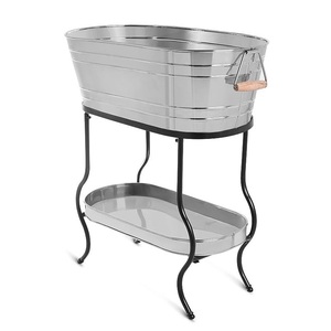 Seau à vin en métal très tendance, de forme ovale, en fer galvanisé, également utilisable comme seau à glace ou à bière, en fer blanc, taille personnalisée - Product Image 1