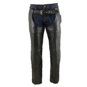 Couvre-jambes en cuir de vache véritable pour hommes, conçus pour l'équitation, construction robuste, style western cowboy, cuir vieilli - Product Image 1